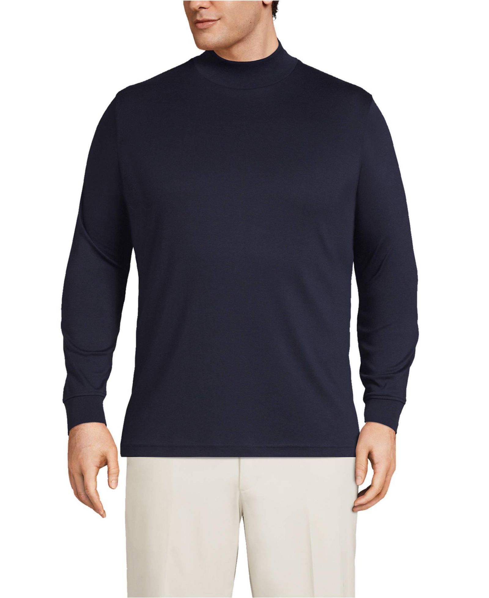 Lands' End Men's Cotton Supima Mock Turtleneck