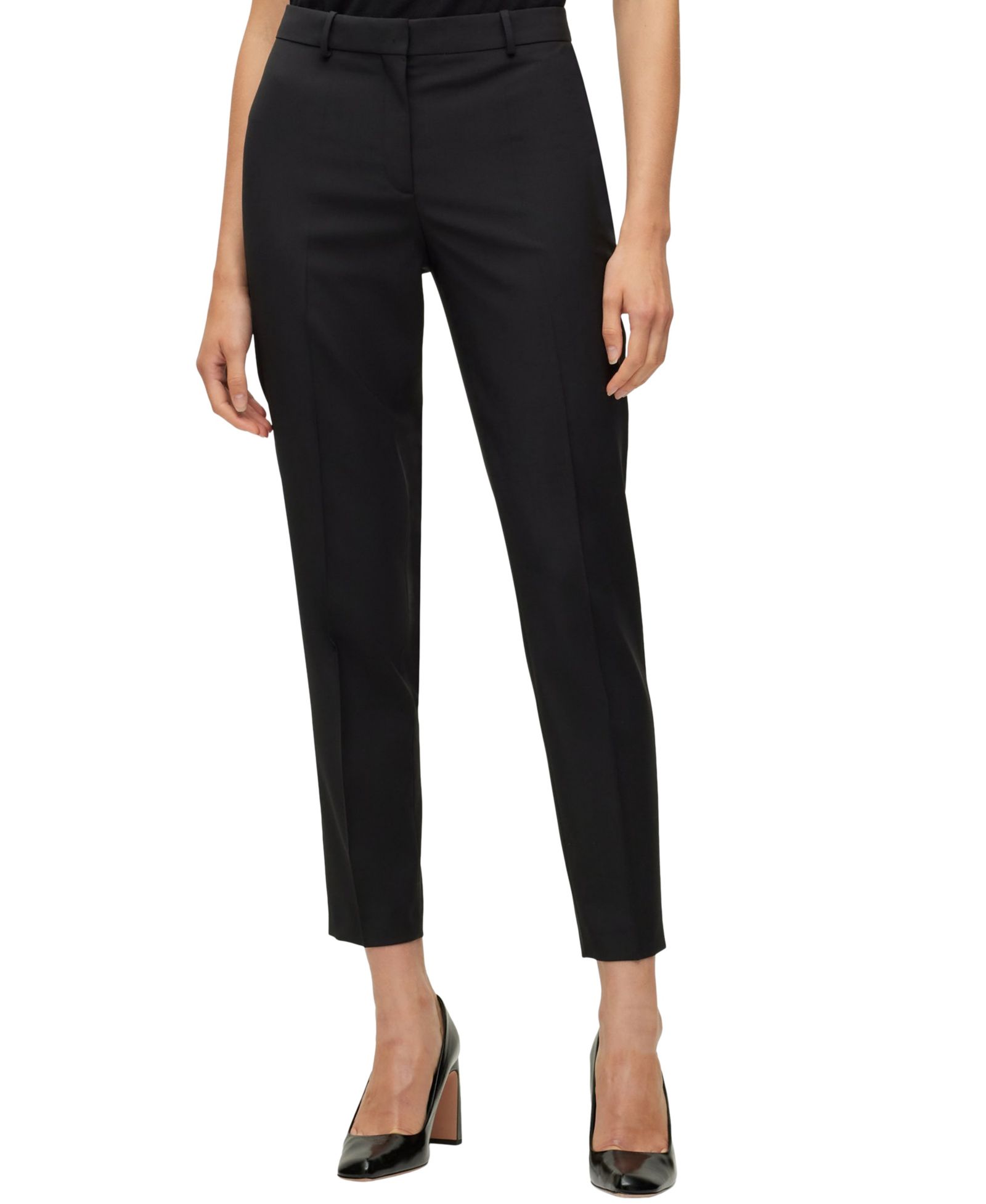 Женские укороченные брюки BOSS by Hugo Boss Wool Regular-Fit Cropped