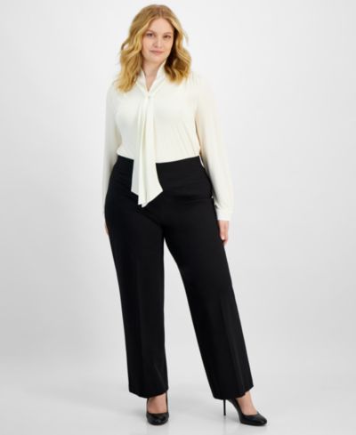 Брюки Anne Klein Plus Size Compression Pull-On Wide-Leg