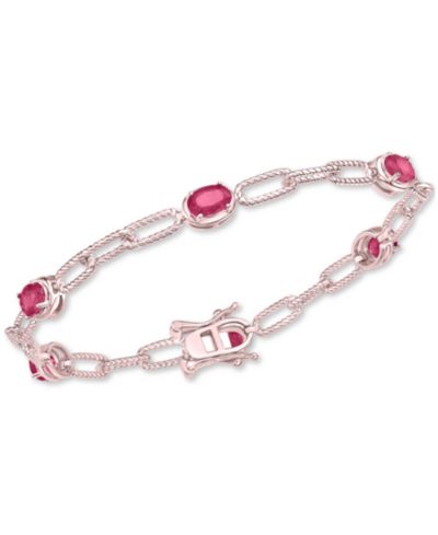Emerald Rope Link Bracelet (3 ct. t.w.) in Gold-Plated Sterling Silver (Also in Ruby & Sapphire)