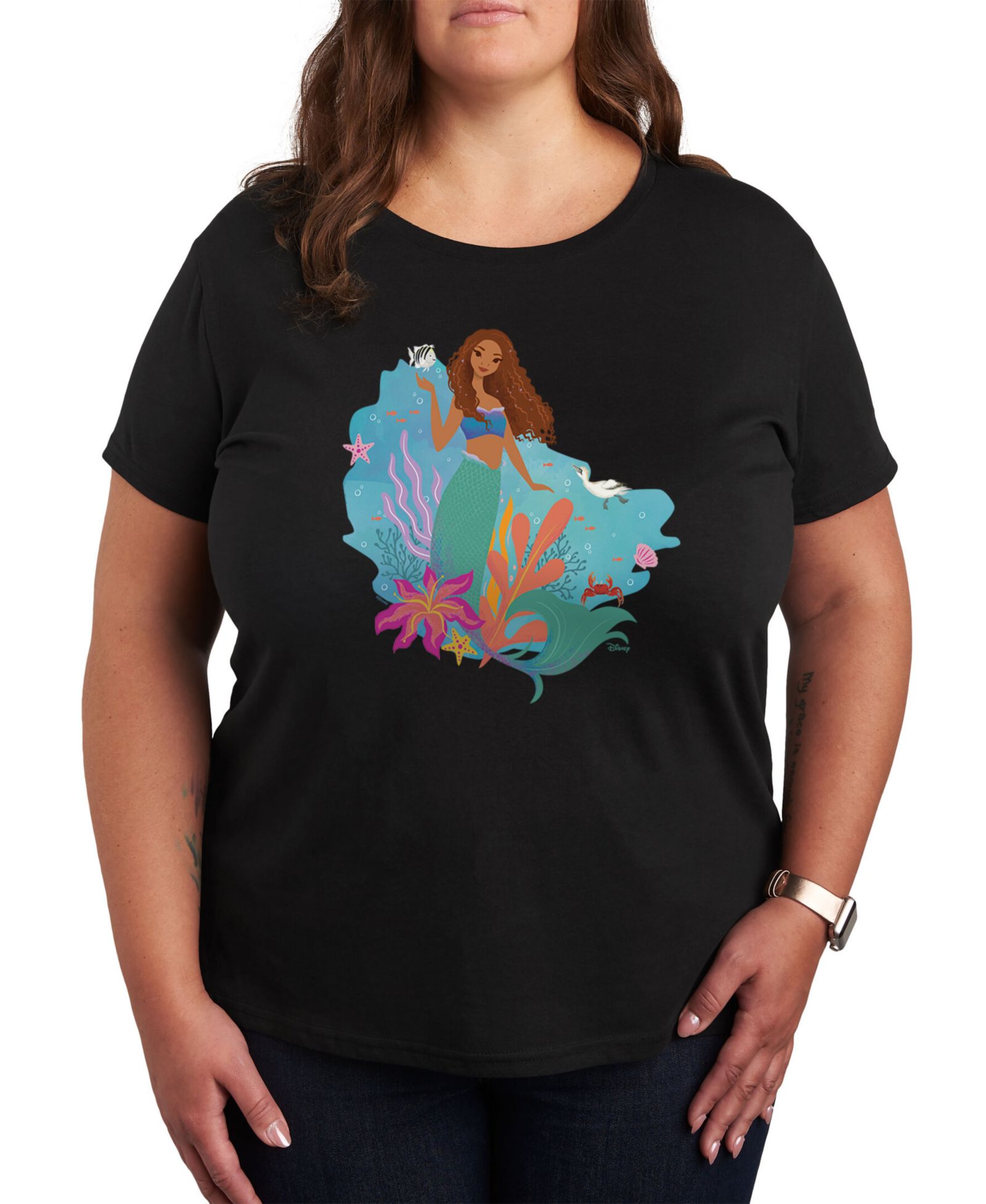 Футболка Hybrid Apparel Little Mermaid Ariel Graphic, Plus Size