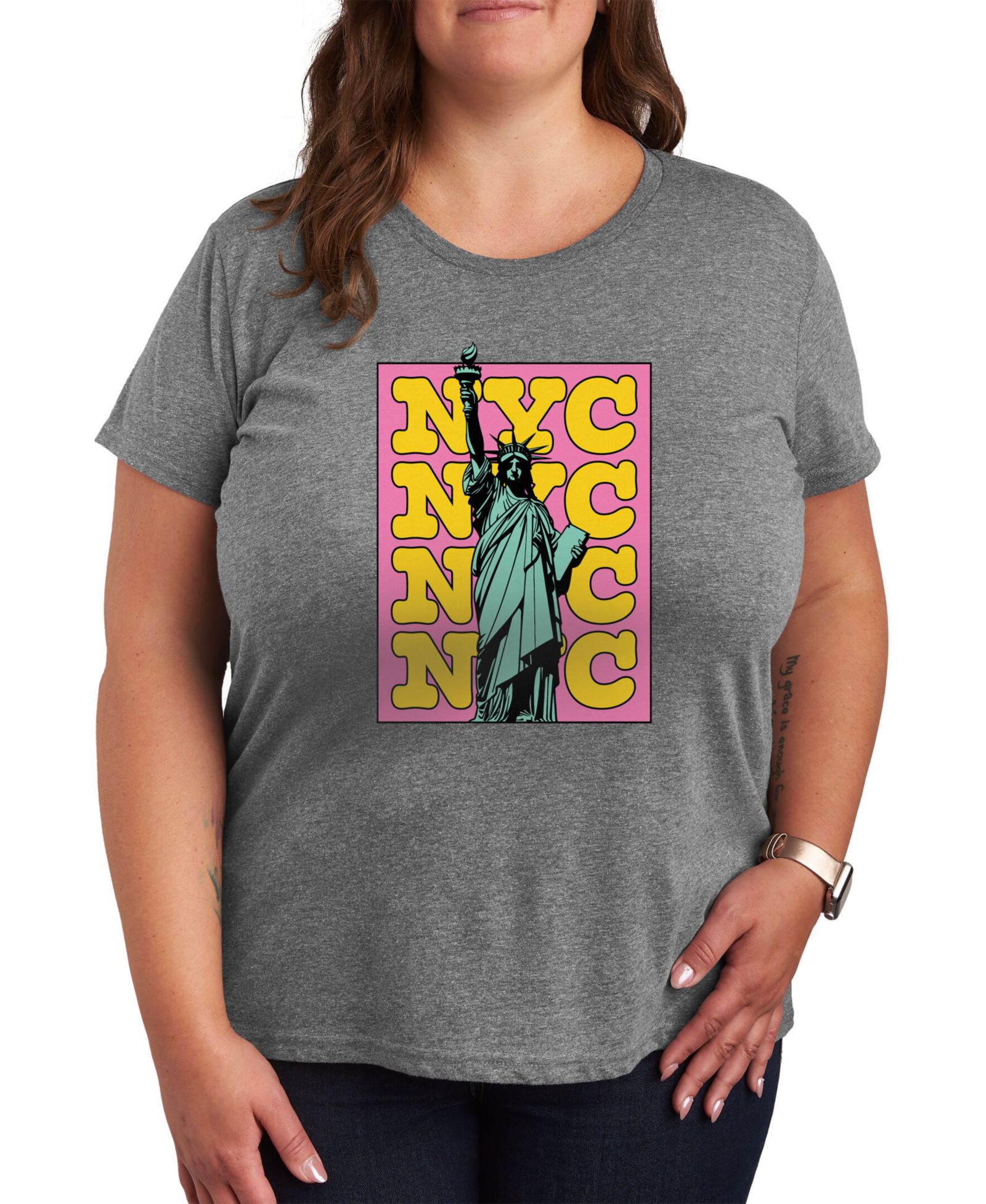 Женская футболка Hybrid Apparel Trendy Plus Size с графикой NYC