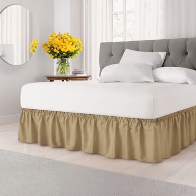 CGK Unlimited Ruffled Elastic Wrap Around Bedskirt 15 Inch Drop