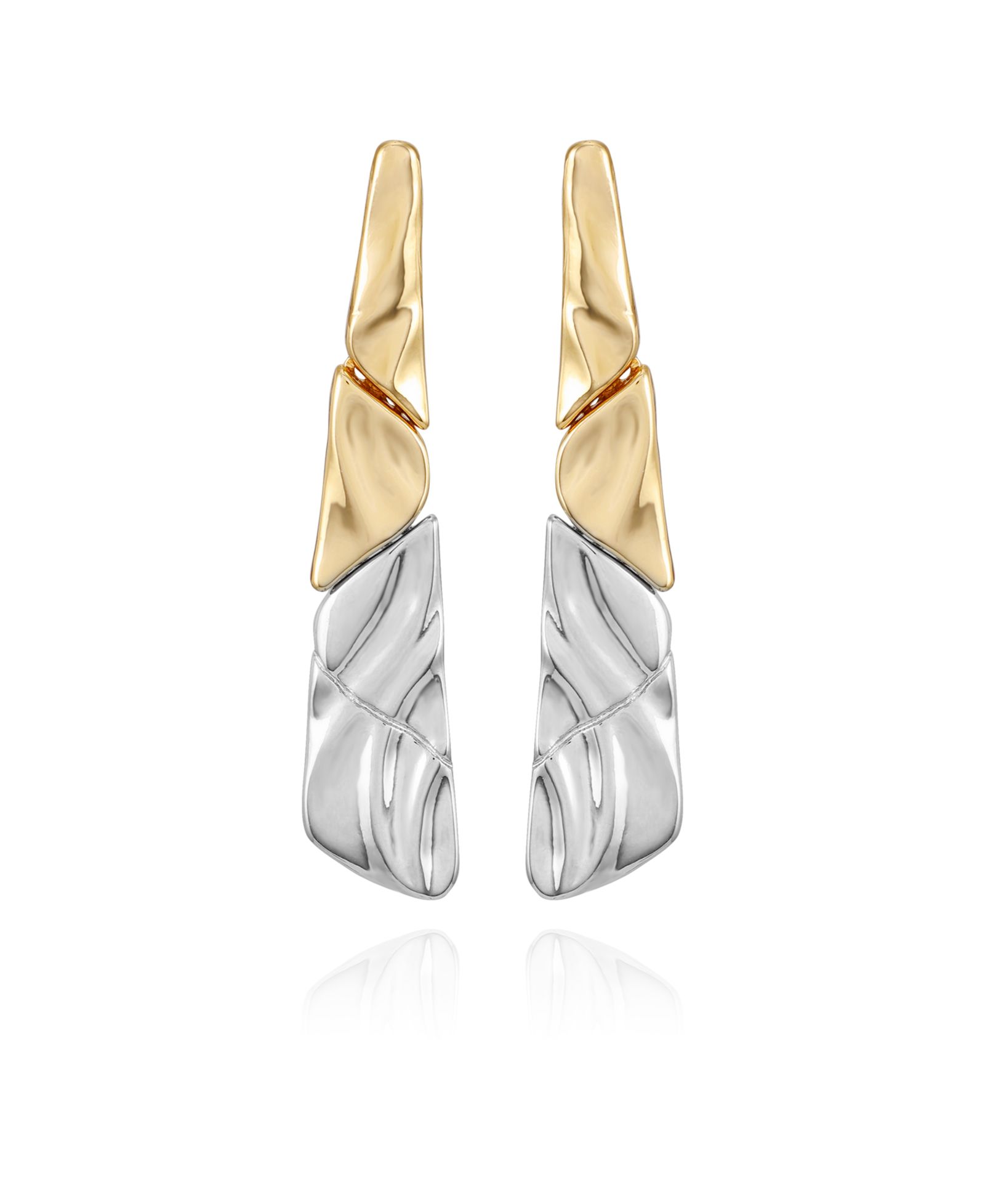 Серьги-кольца T Tahari Two-Tone Textured