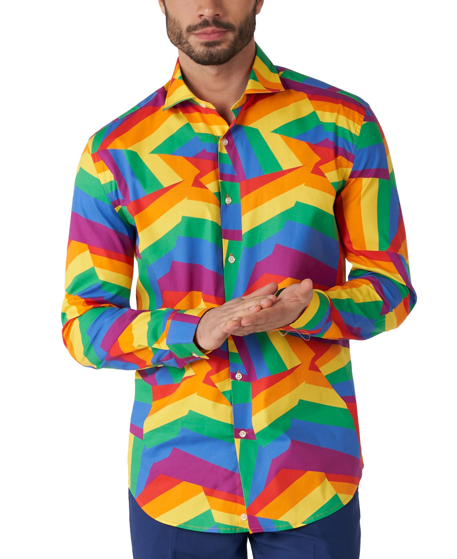 Мужская рубашка OppoSuits Big & Tall LS Zig Zag Rainbow