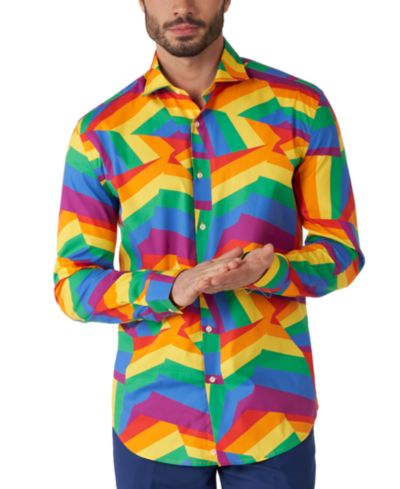 Мужская рубашка OppoSuits Big & Tall LS Zig Zag Rainbow