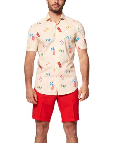 Мужская рубашка OppoSuits Beach Slim Fit, бежевая