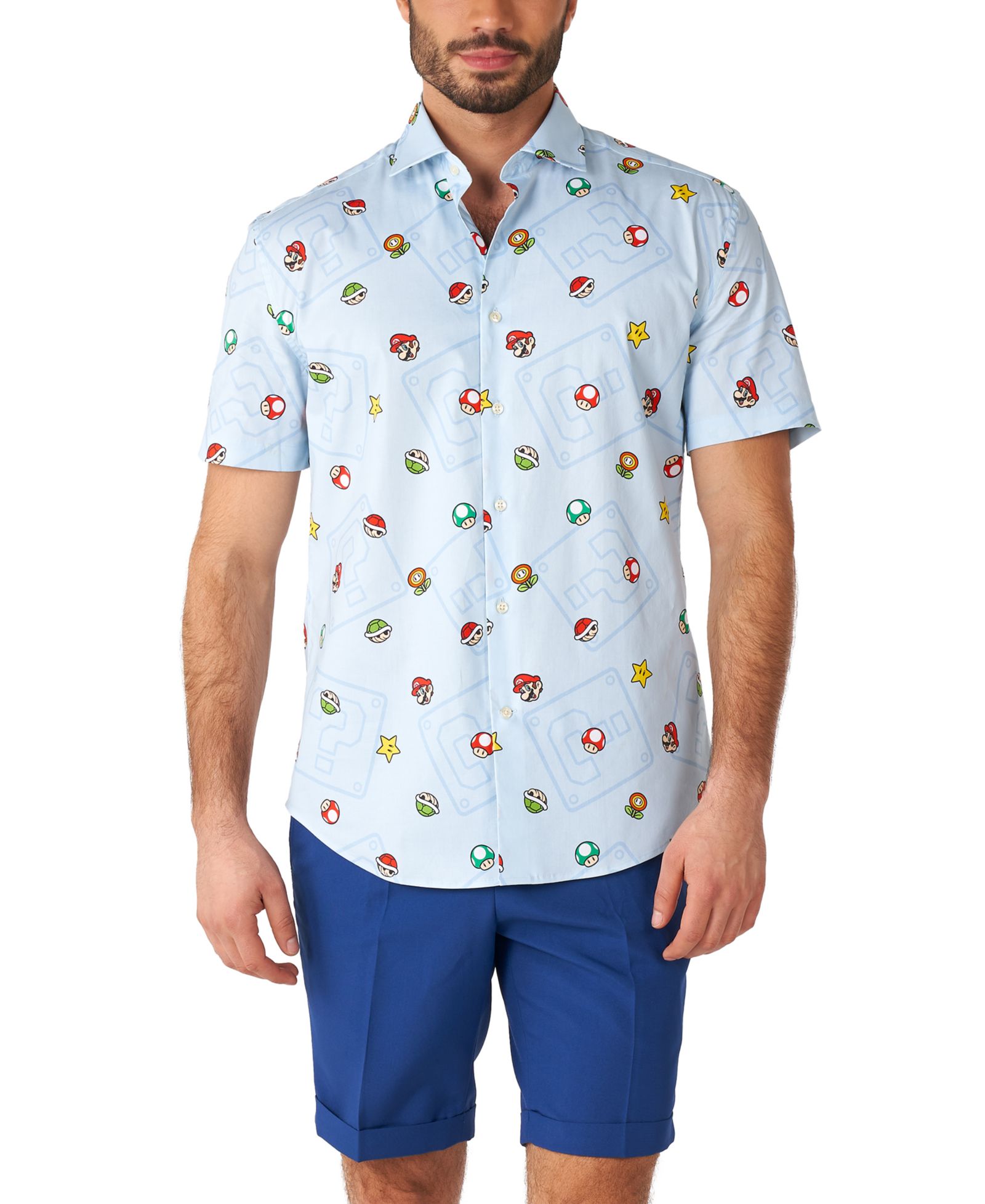 Мужская рубашка OppoSuits с коротким рукавом Super Mario Icons