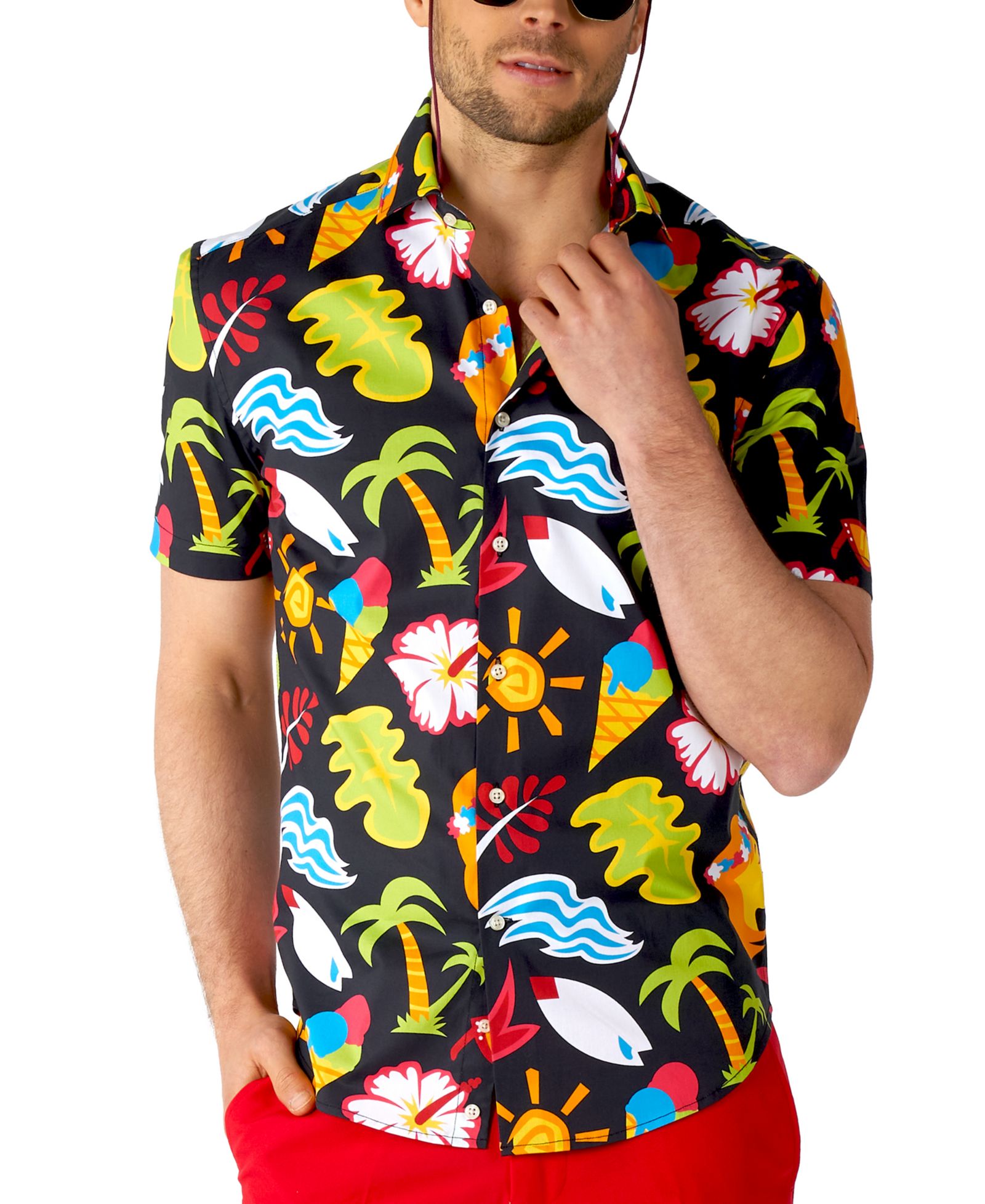 OppoSuits Men's SHIRT Short Sleeve Tropical Thunder