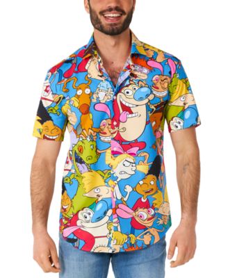 Мужская рубашка OppoSuits с коротким рукавом и принтом Nickelodeon Cartoons