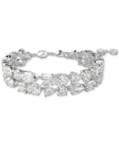Браслет Swarovski Rhodium-Plated Mixed Crystal Double-Row Flex