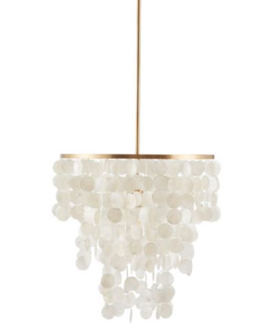 INK+IVY Isla Dimmable Layered Capiz Chandelier