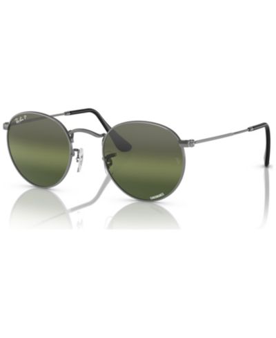 Мужские солнцезащитные очки Ray-Ban Round Metal Chromance Polarized с градиентным зеркальным покрытием RB3447