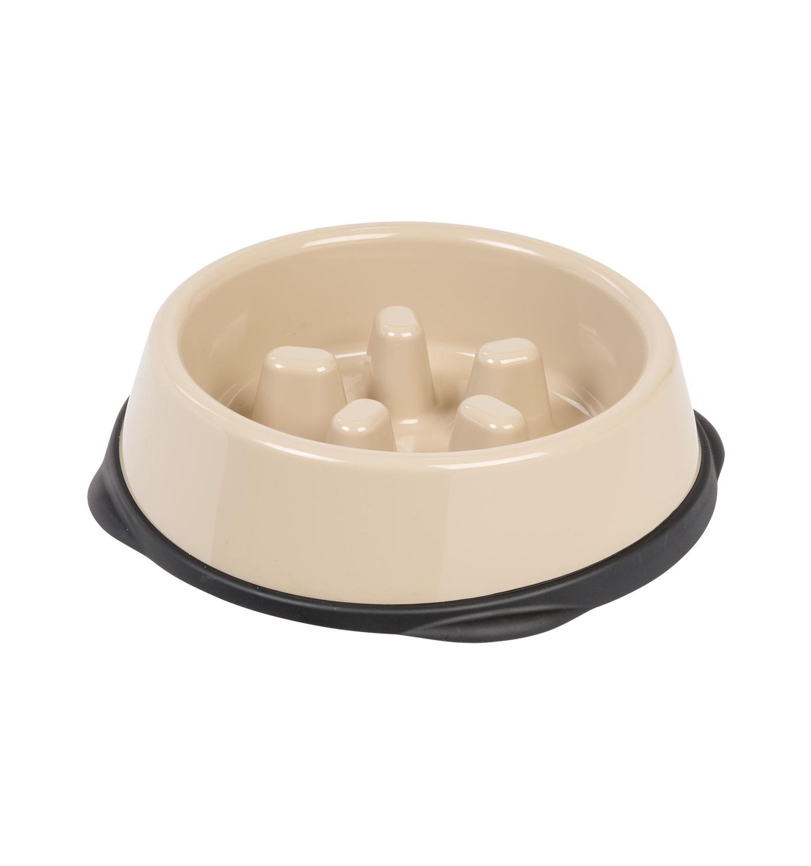 Миска для собак IRIS 2 Cup Slow Feeder для брахицефалов, Beige/Black