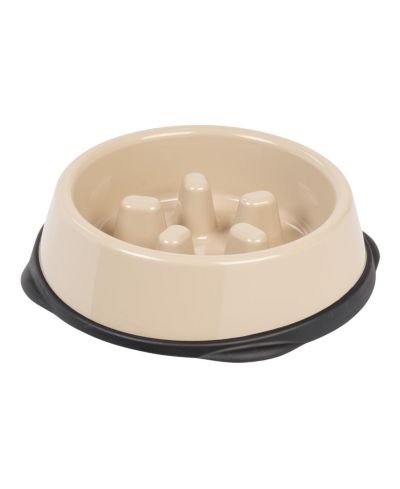 Миска для собак IRIS 2 Cup Slow Feeder для брахицефалов, Beige/Black