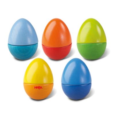 Haba Musical Eggs Acoustic Sounds 5-Piece Shaker, Ages 2+