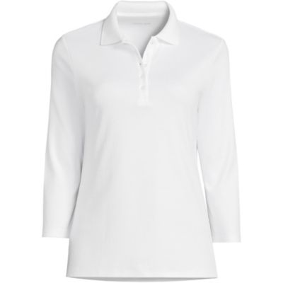 Женская рубашка поло Lands' End 3/4 Sleeve Supima Cotton