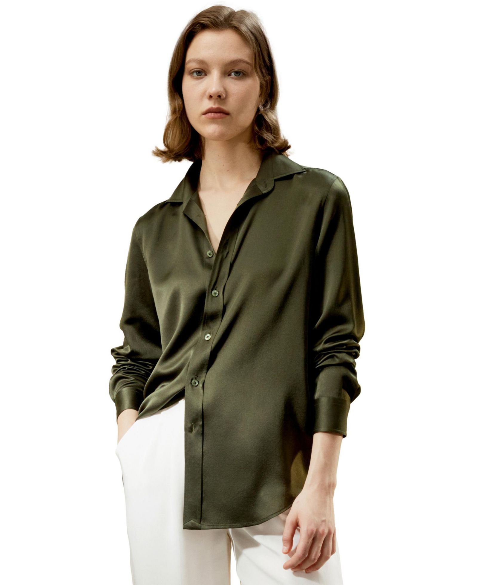 LILYSILK Women's Tailored Button Down Regular Fit Silk Shirt