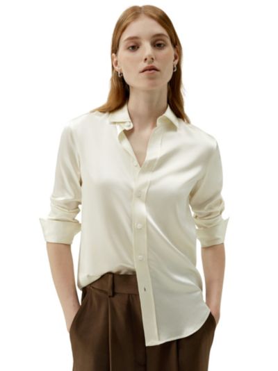 LILYSILK Women's Tailored Button Down Regular Fit Silk Shirt