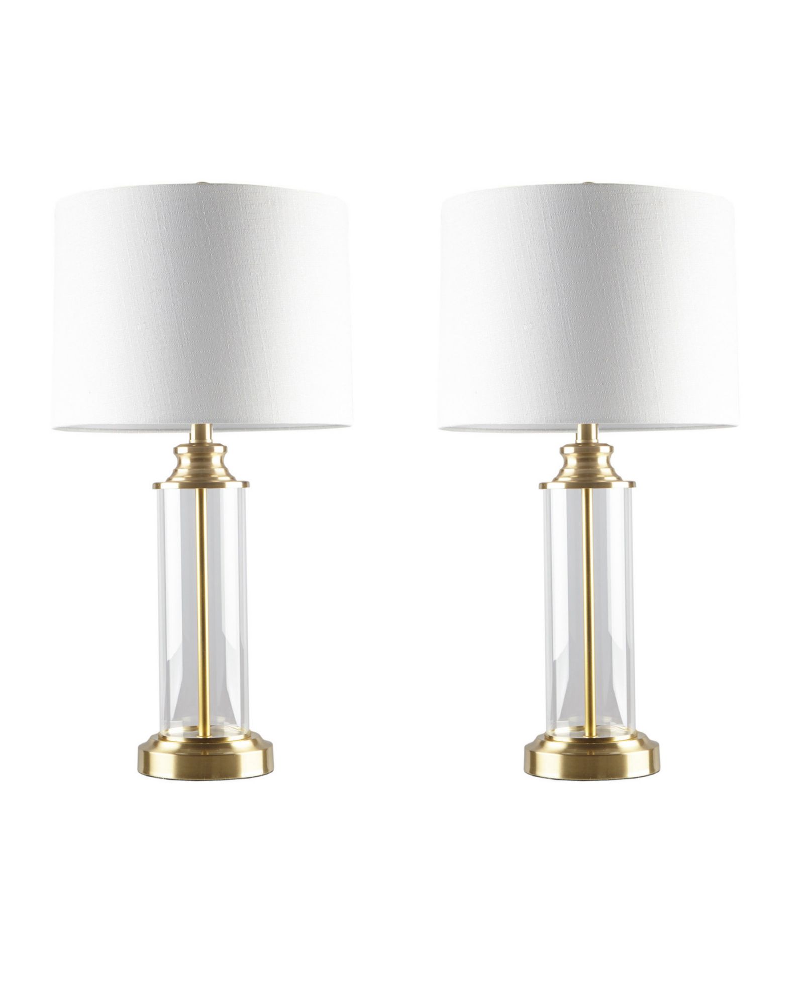 510 Design Clarity Glass Cylinder Table Lamp, Set of 2