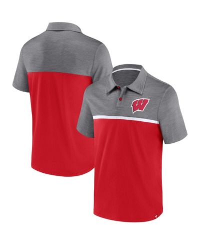 Мужская рубашка-поло Fanatics Red, Gray Wisconsin Badgers