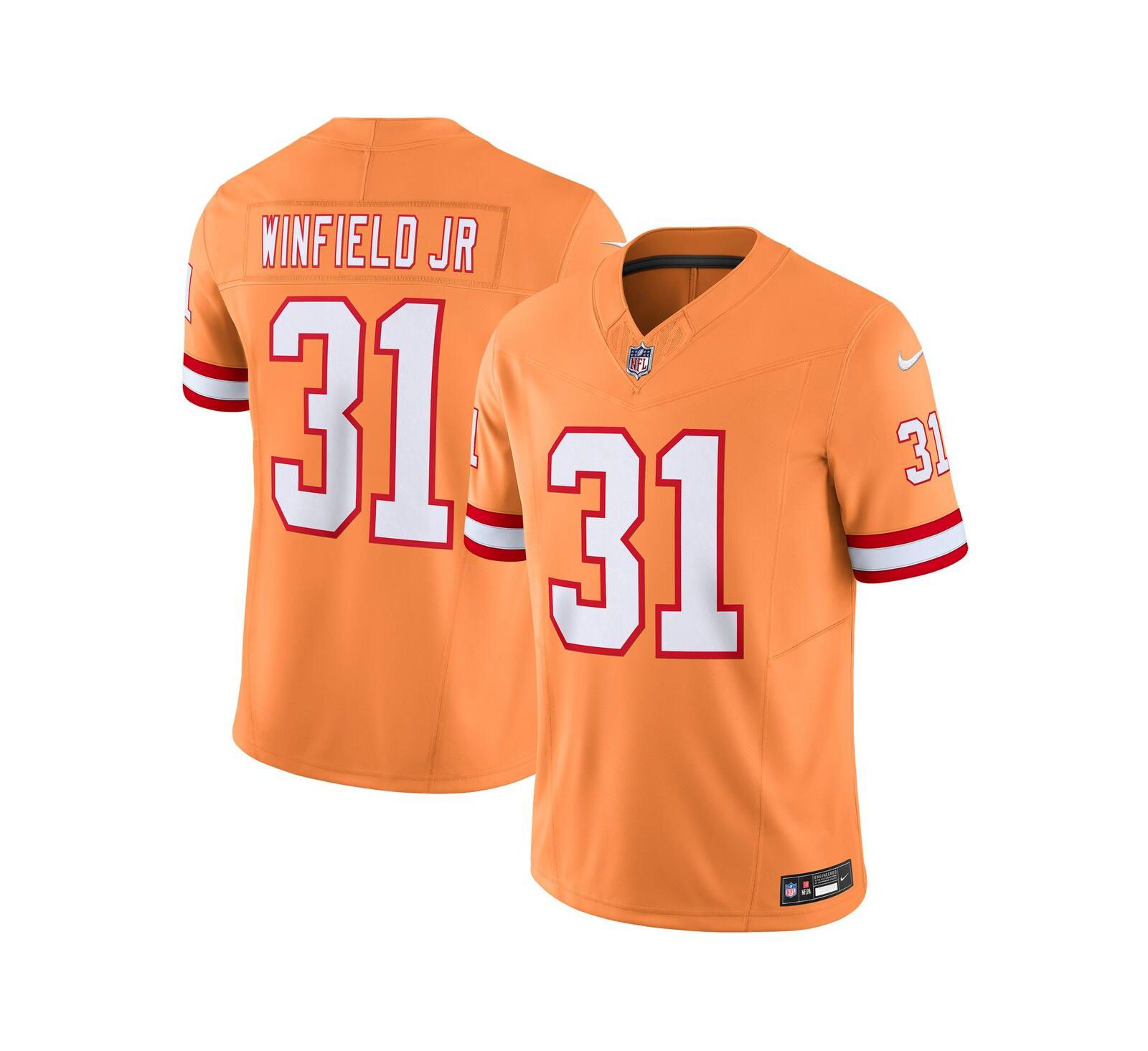 Мужская джерси Nike Antoine Winfield Jr. Orange Tampa Bay Buccaneers Throwback Vapor F.U.S.E. Limited Alternate 2