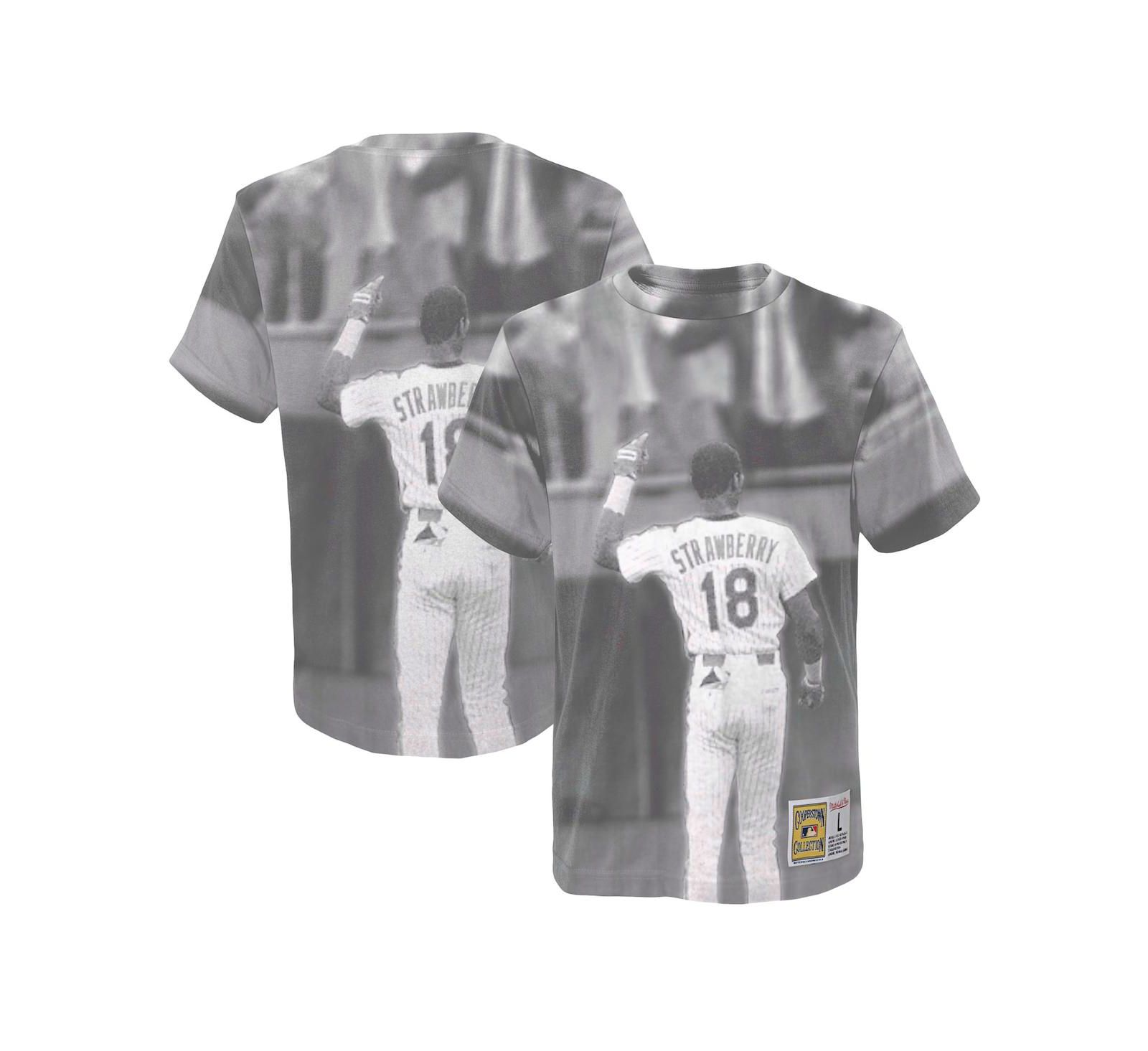 Детская футболка Mitchell & Ness Darryl Strawberry White New York Mets Sublimated Player