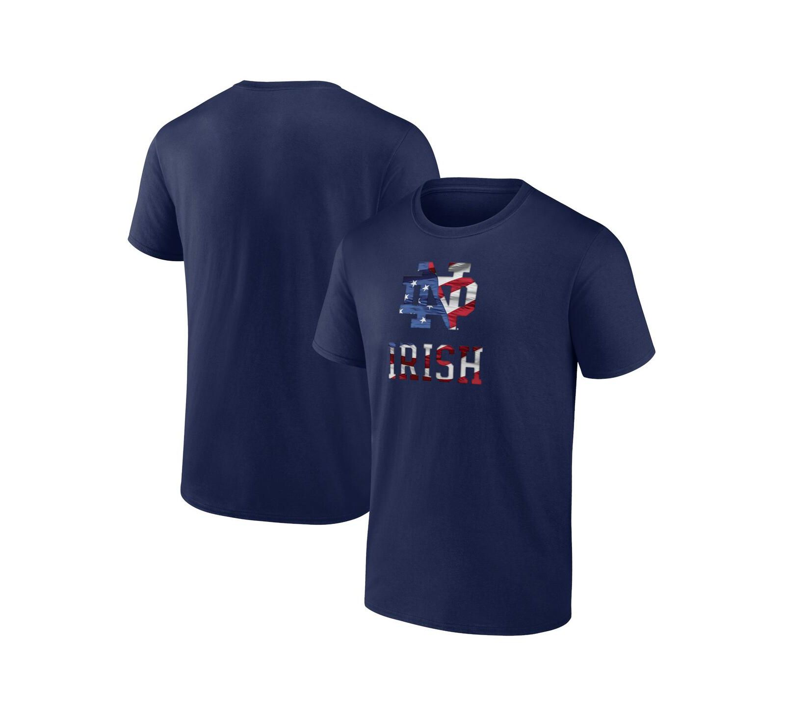 Мужская футболка Fanatics Notre Dame Fighting Irish Banner Wave, темно-синяя