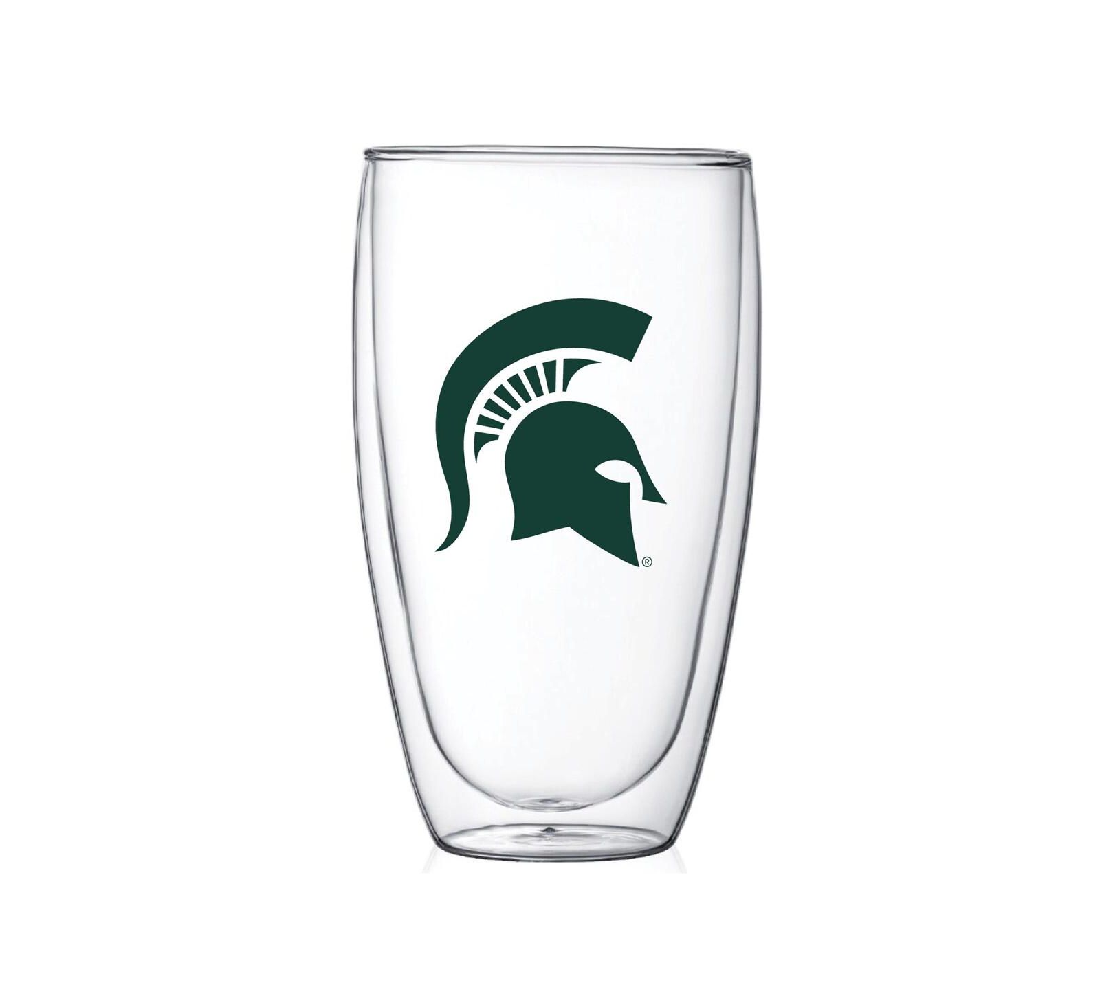 Michigan State Spartans 15 Oz Double Wall Thermo Glass
