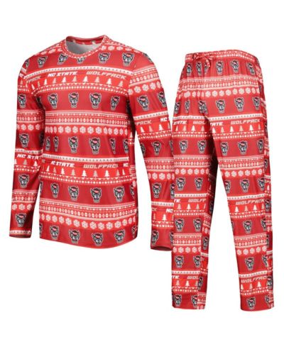 Men's Concepts Sport Red NC State Wolfpack Swivel Long Sleeve T-shirt and Pants Sleep Set