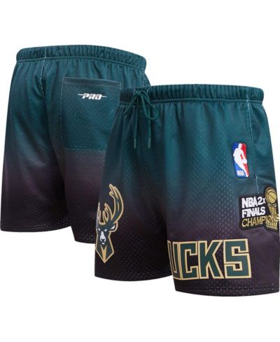 Шорты Pro Standard Men's Purple, Hunter Green Milwaukee Bucks Ombre Mesh