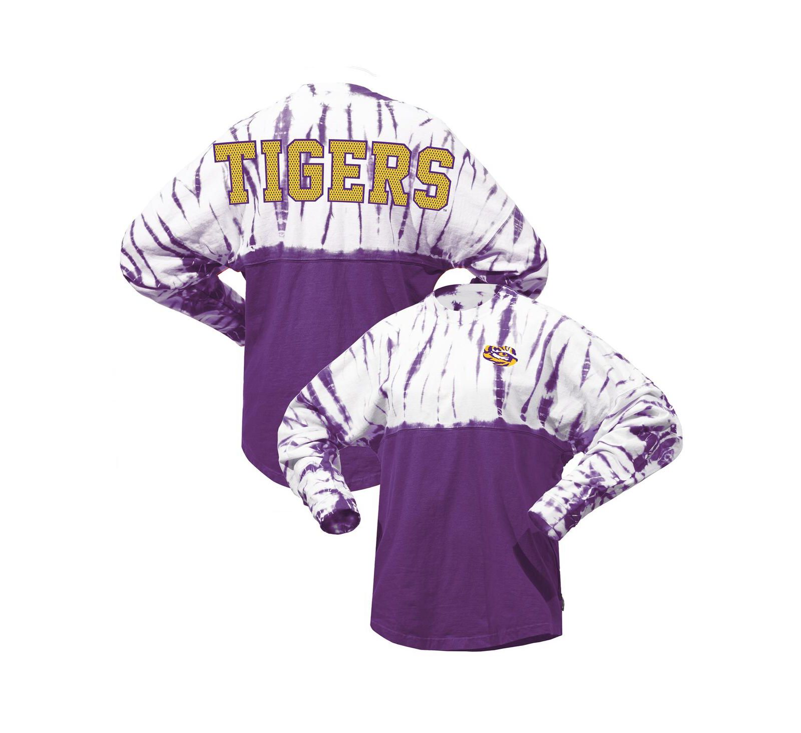 Women's Purple LSU Tigers Tie-Dye Long Sleeve Jersey T-shirt