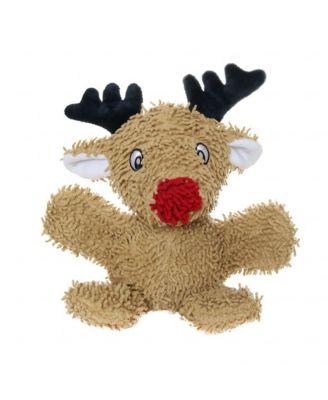 Mighty Microfiber Ball Med Reindeer, Durable Squeaky Holiday Dog Toy