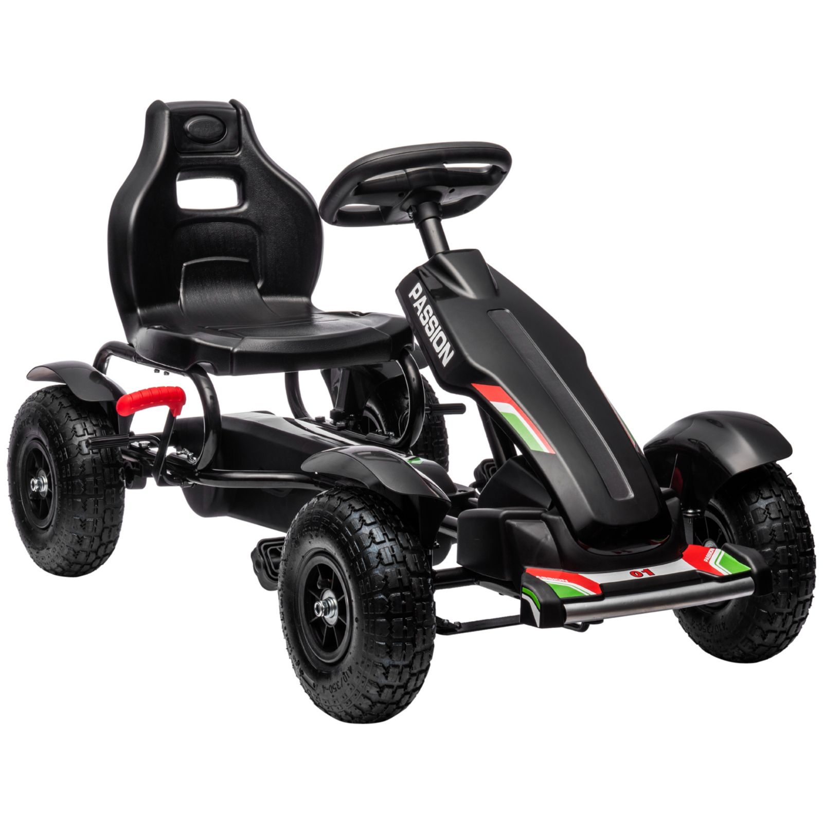 Aosom Pedal Go Kart with Adjustable Seat and Rubber Wheels, 110 lbs. Capacity, Ages 5-12