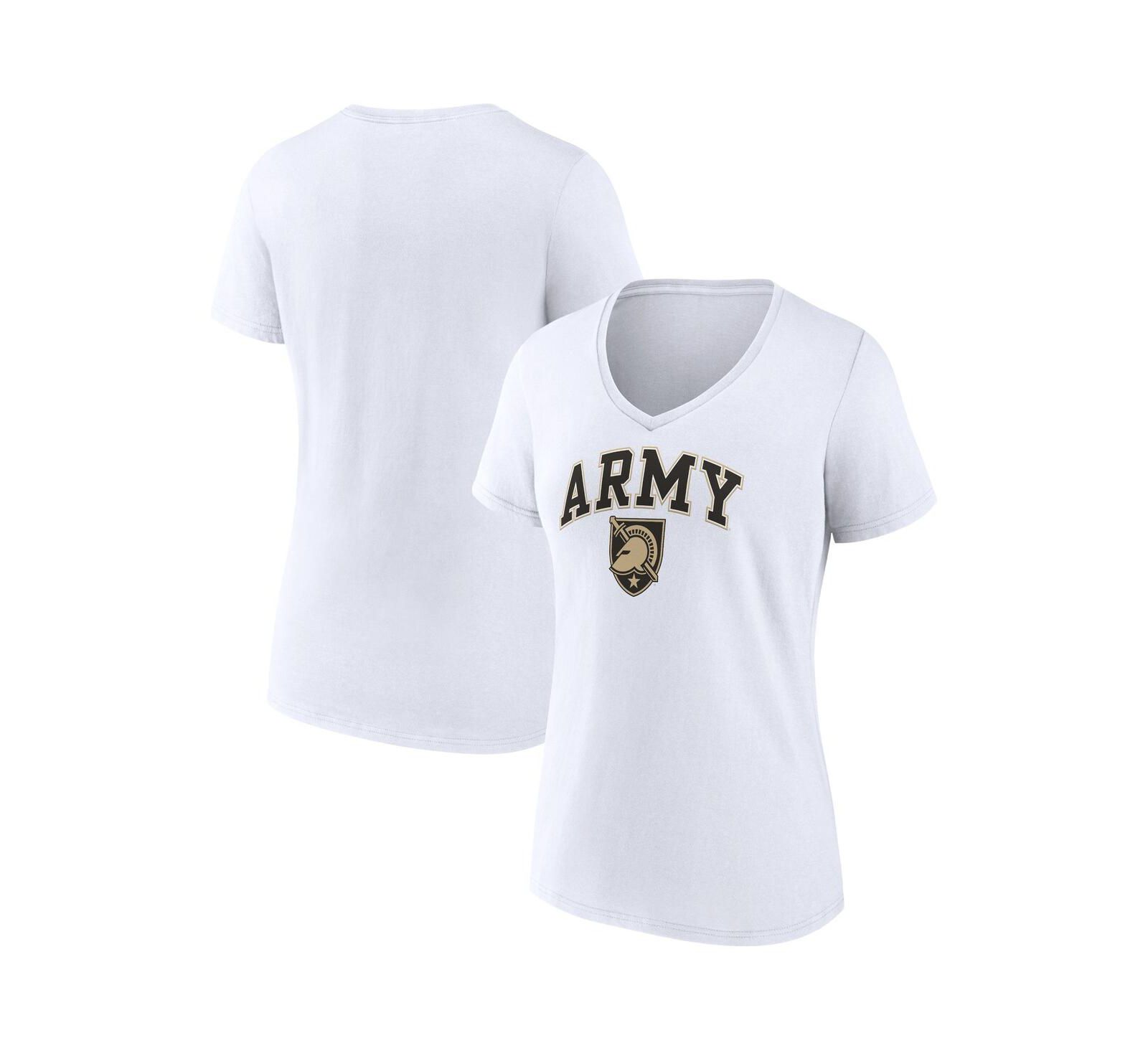 Женская футболка Fanatics White Army Black Knights Evergreen Campus V-Neck