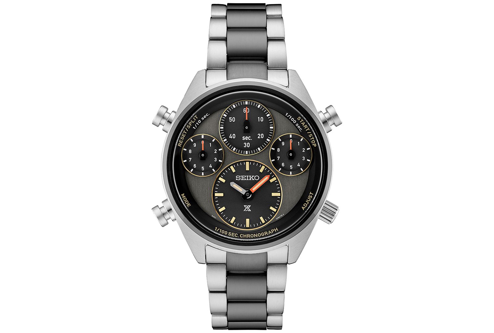 Seiko Мужские часы-хронограф Prospex Speedtimer двухцветные из нержавеющей стали 44mm