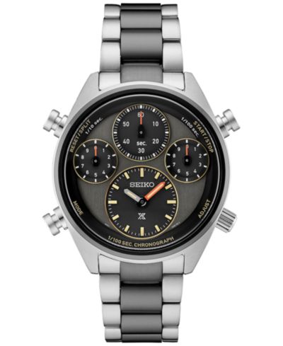 Seiko Мужские часы-хронограф Prospex Speedtimer двухцветные из нержавеющей стали 44mm