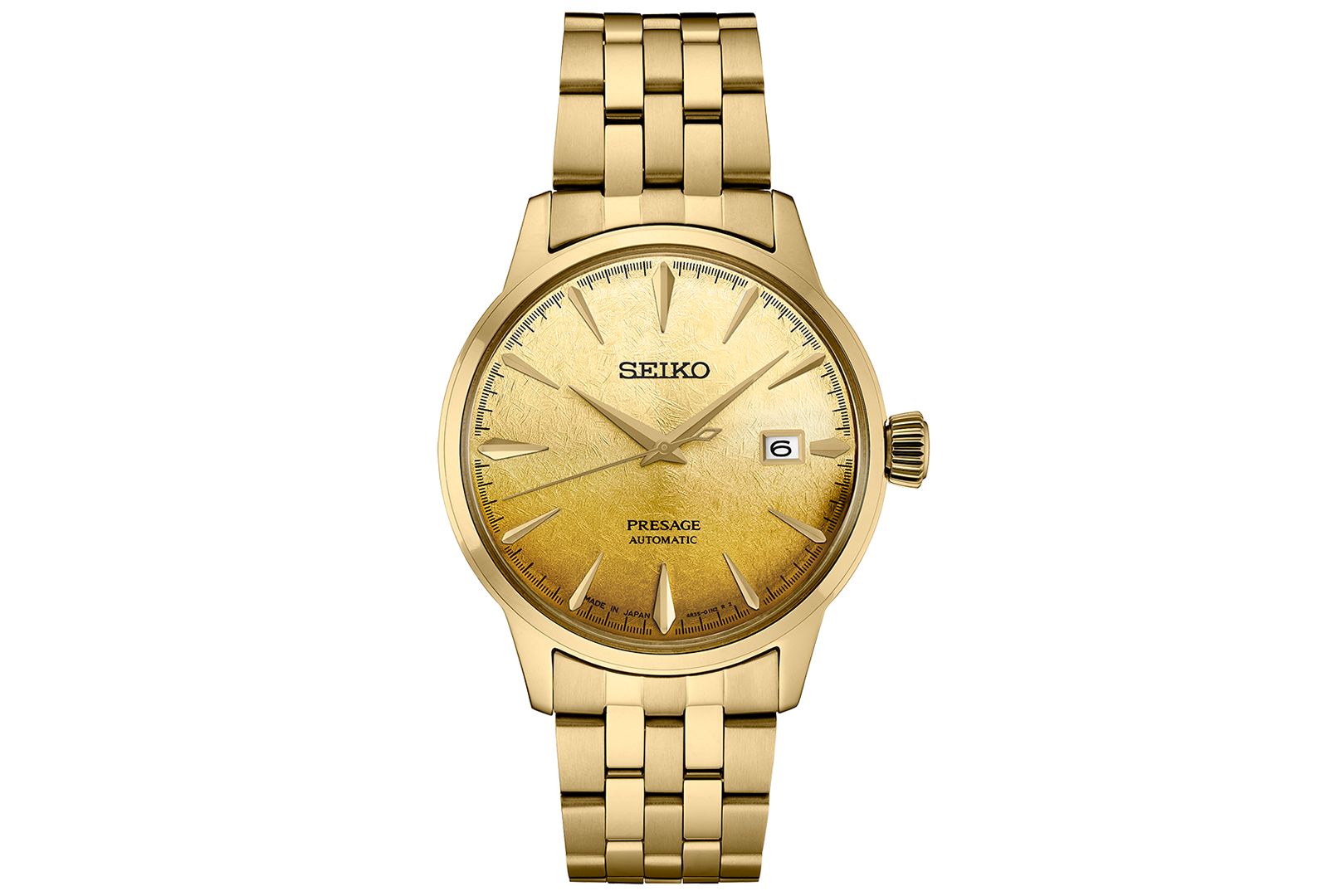 Seiko Men's Automatic Presage Cocktail Time Gold-Tone Stainless Steel Bracelet Watch 41mm
