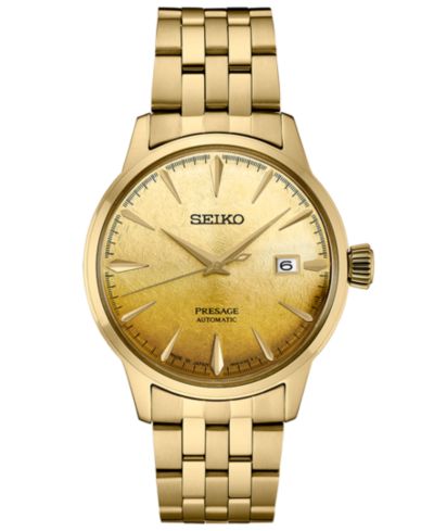 Мужские автоматические часы Seiko Presage Cocktail Time Gold-Tone Stainless Steel Bracelet, 41mm