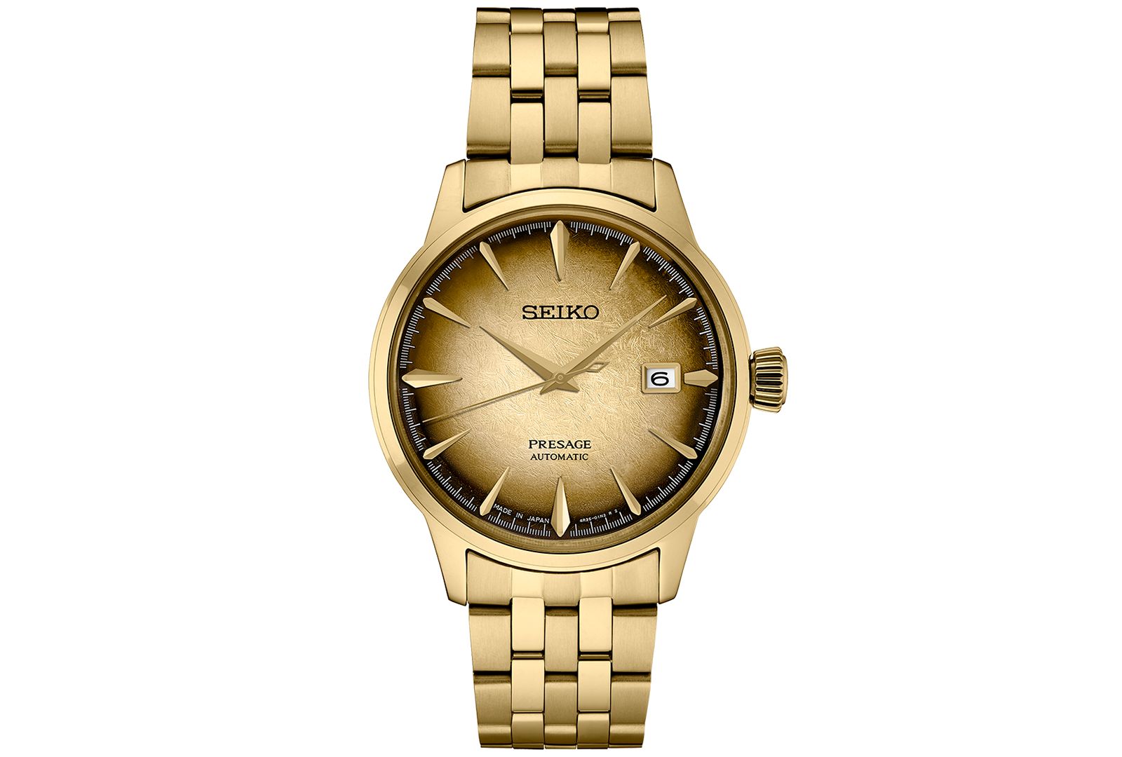 Seiko Men's Automatic Presage Cocktail Time Gold-Tone Stainless Steel Bracelet Watch 41mm