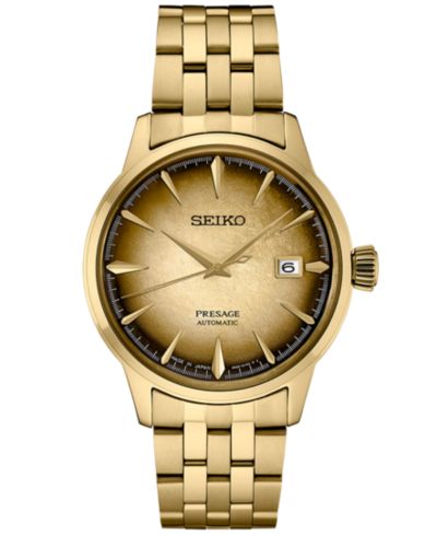 Мужские автоматические часы Seiko Presage Cocktail Time с золотистым браслетом из нержавеющей стали 41mm
