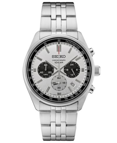 Мужские часы Seiko Chronograph Essentials Stainless Steel Bracelet 42mm
