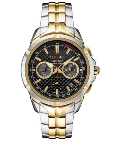 Seiko Men's Chronograph Coutura Two-Tone Stainless Steel Bracelet Watch 42mm