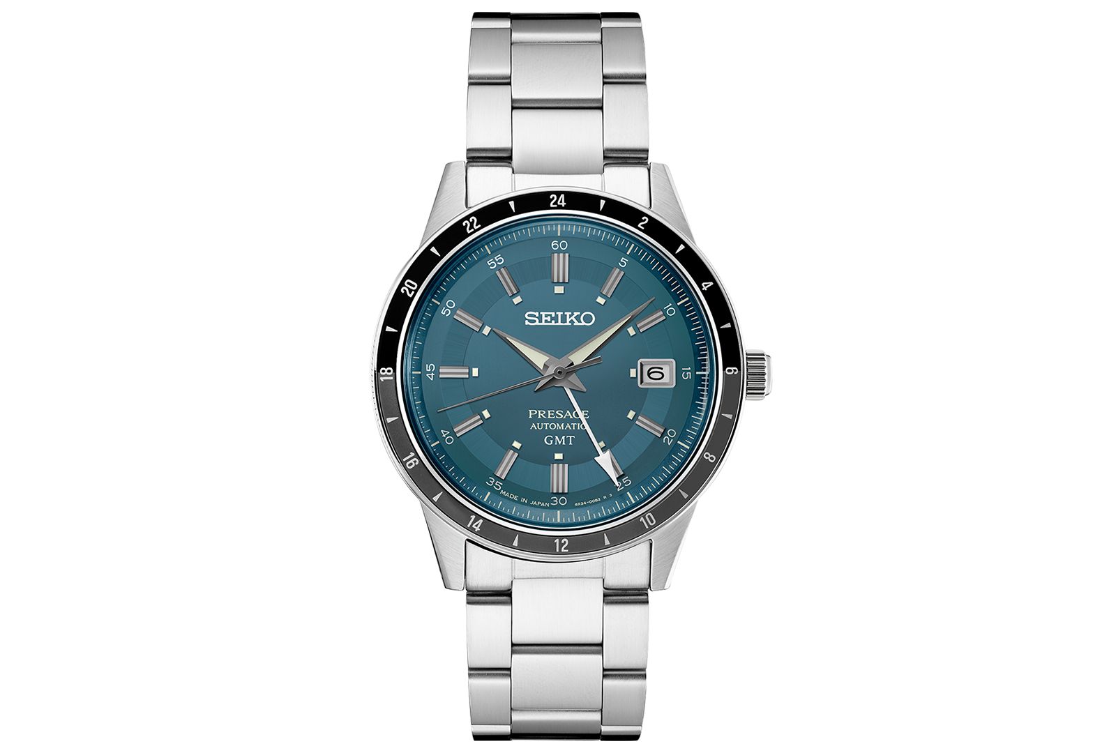 Мужские автоматические часы Seiko Presage GMT Stainless Steel Bracelet 41mm