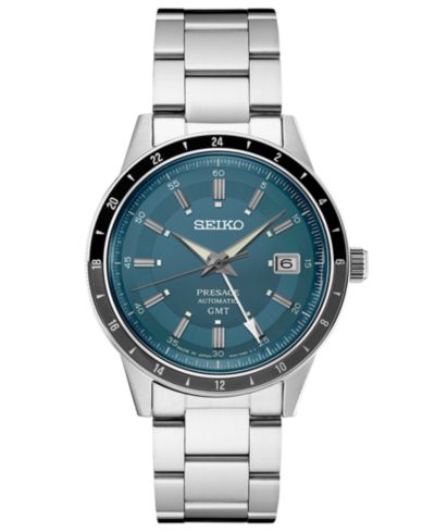 Мужские автоматические часы Seiko Presage GMT Stainless Steel Bracelet 41mm