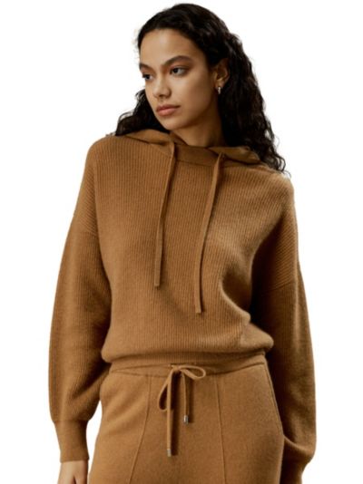 LILYSILK Women's Eshe 2-in-1 Cashmere Detachable Hoodie