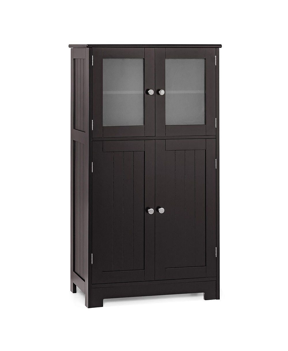 Costway Bathroom Floor Storage Cabinet Adjustable Shelf Kitchen Cupboard