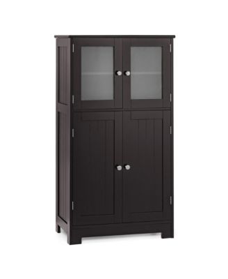 Costway Bathroom Floor Storage Cabinet Adjustable Shelf Kitchen Cupboard