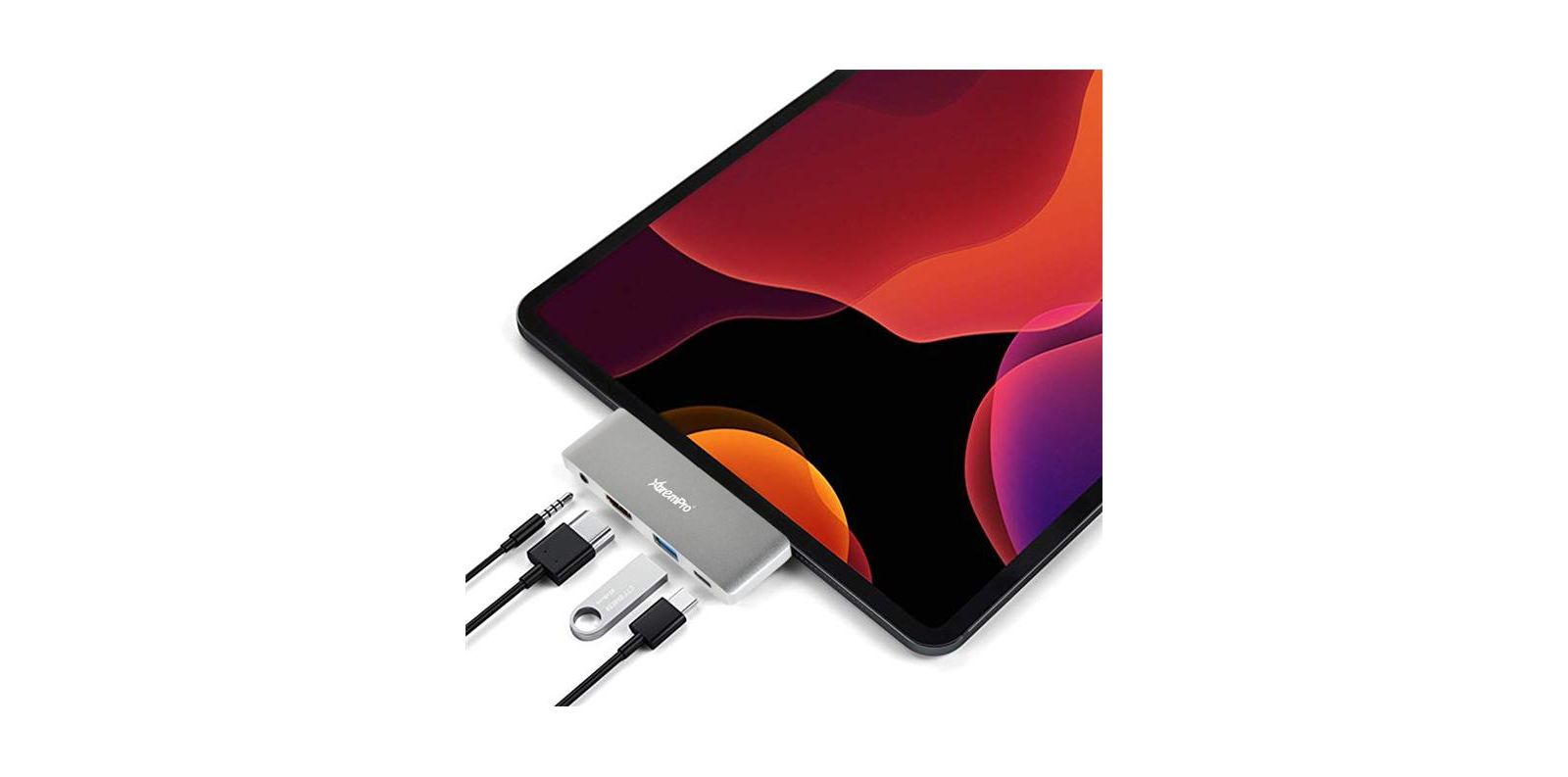 Адаптер-хаб Xtrempro USB C to 4-in-1, 3.5 mm USB C, HDMI 4K, PD Charge, headphone jack для iPad Pro