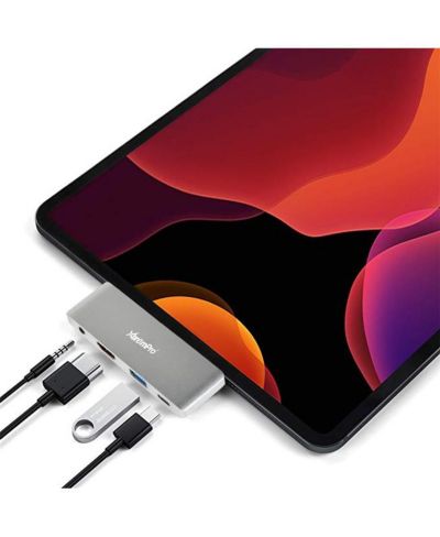 Адаптер-хаб Xtrempro USB C to 4-in-1, 3.5 mm USB C, HDMI 4K, PD Charge, headphone jack для iPad Pro